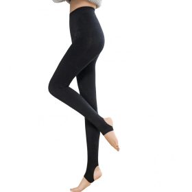   Yulaixuan Damen-Strumpfhose aus Baumwolle ohne Fuß, 2Stück (schwarz)