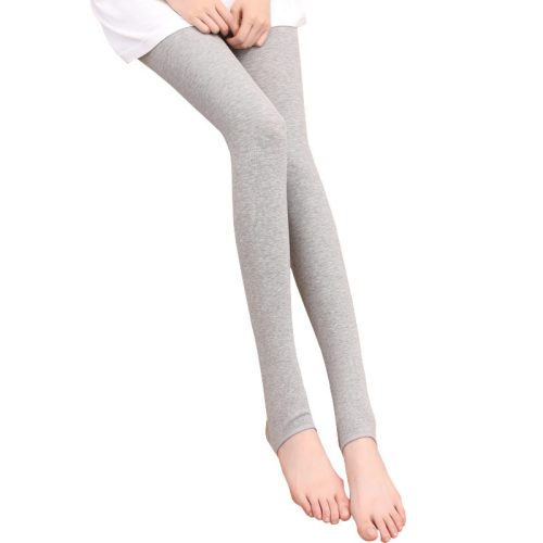 Yulaixuan Damen-Strumpfhose ohne Fuß aus Baumwolle, 2Stück (Grau)