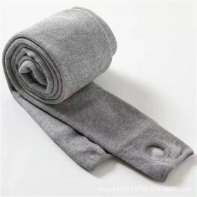   Yulaixuan Damen-Strumpfhose ohne Fuß aus Baumwolle, 2Stück (Grau)