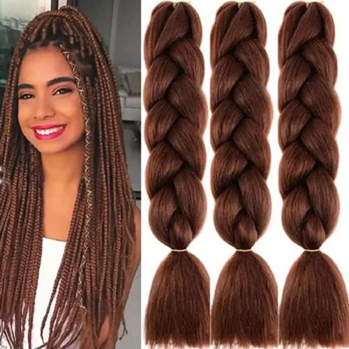 Blux Haarverlängerungsnadel und braune Haarverlängerung