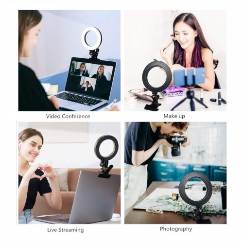 Eleganter Selfie-Ring mit Lampenfassung (weiß)
