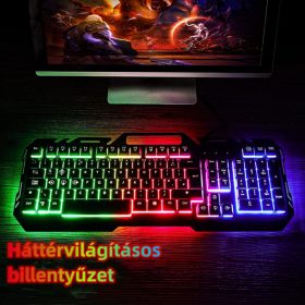 WisFox LED Gamer Billentyűzet –  USB PC-hez és Laptophoz