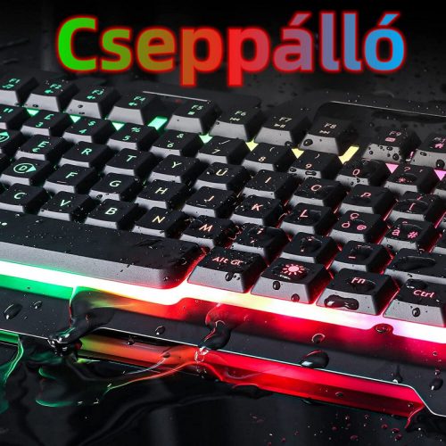 WisFox LED Gamer Billentyűzet –  USB PC-hez és Laptophoz