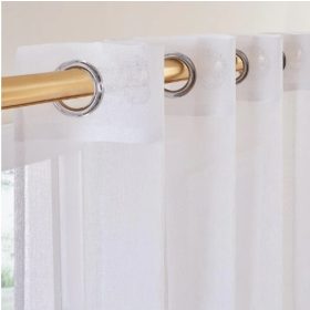   Topfinel-Vorhang halbtransparent, 300 x 240 cm, 2Stück (weiß)