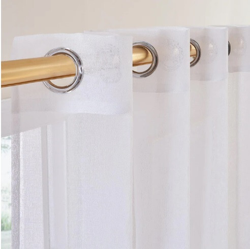Topfinel-Vorhang halbtransparent, 300 x 240 cm, 2Stück (weiß)