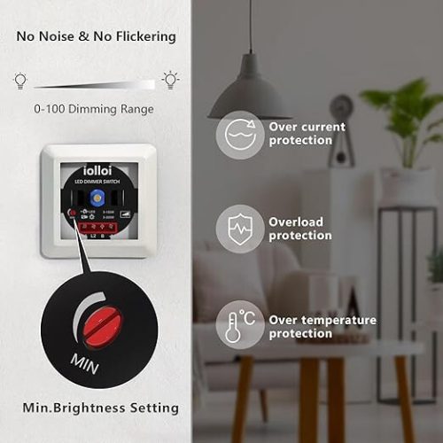 Iolloi Rotary, integrierter Dimmerschalter für dimmbare LEDs 150 W