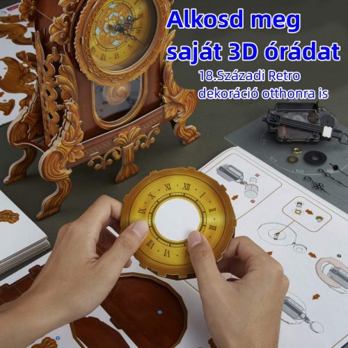 CubicFun 3D-Puzzle-Desktop-Pendeluhr mit Schnitzerei
