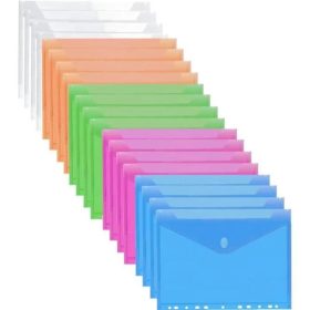 20 transparente Plastikmappen, in ausgewählten Farben