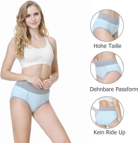 TUUHAW Damenunterwäsche mit hoher Taille, 5Stück, M