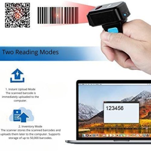 Tera HW0003 Drahtloser Ring-Barcodescanner – 1D/2D, QR-Code, Bluetooth, USB, 2, 4GHz