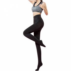 Yulaixuan 2 Stück dicke Damenstrumpfhosen (schwarz)