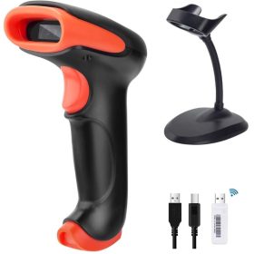   Tera kabelgebundener und kabelloser 2D/1D-Barcodescanner – QR-Code, ergonomischer Griff, mit Ständer