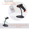 Tera kabelgebundener und kabelloser 2D/1D-Barcodescanner – QR-Code, ergonomischer Griff, mit Ständer