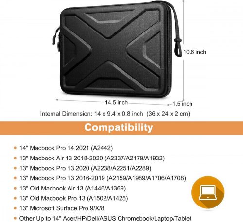 Sithon Harte Laptoptasche 13-14" (Schwarz)