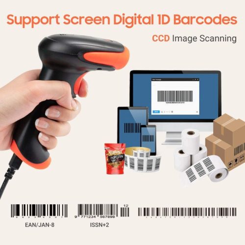 Tera 1500C 1D CCD USB-Hand-Barcodescanner mit Kabel – Schnelles und genaues Scannen vom Bildschirm