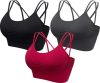 HBselect Sport-BH (3 Stück – Schwarz, Grau, Burgund)