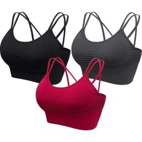 HBselect Sport-BH (3 Stück – Schwarz, Grau, Burgund)