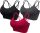 HBselect Sport-BH (3 Stück – Schwarz, Grau, Burgund)