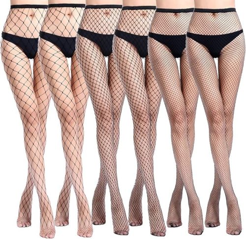 Teilnetzstrümpfe Set 6-teilig (Schwarz)