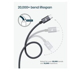 Rampow Typ-C geflochtenes Datenkabel 2m (grau)