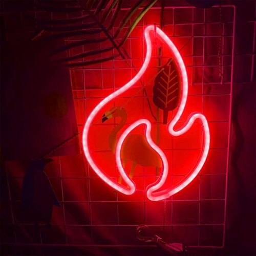 Wanddekoration mit Feuerflammen-Neon-LED-Beleuchtung