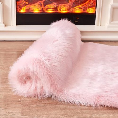 Topspitgo Kunstpelzteppich 60x90cm (Pink)
