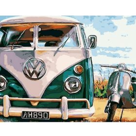 Generisches Malen-nach-Zahlen-Ölgemälde (Auto)