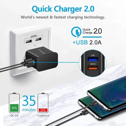 Amoner 25W 2Pack 4ft adaptives Schnellladegerät