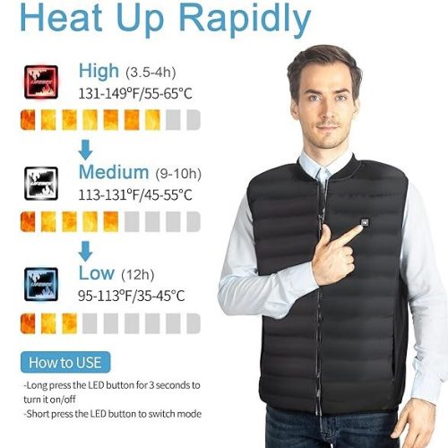Antelife beheizte Weste mit 3 Temperaturstufen, XL-Größe