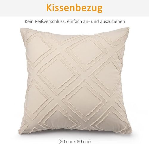 TOCOMOA Getufteter Bettbezug 2-teilig 135x200cm (Beige)