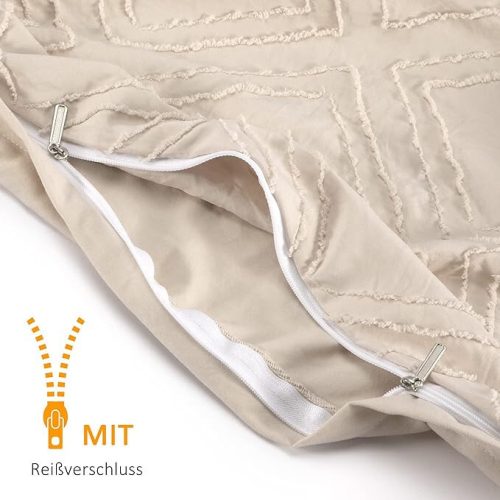 TOCOMOA Getufteter Bettbezug 2-teilig 135x200cm (Beige)