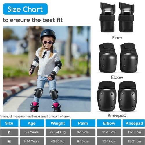 TOPLUS Kinder Knie- und Handgelenkschoner-Set 6 in 1, M