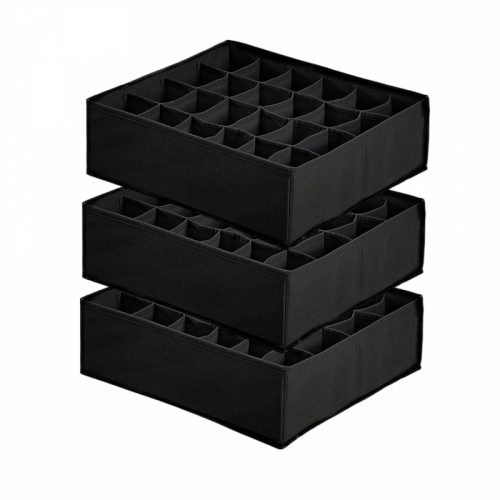 Yorgewd Unterwäsche-Organizer-Box 3 Stück (Schwarz)