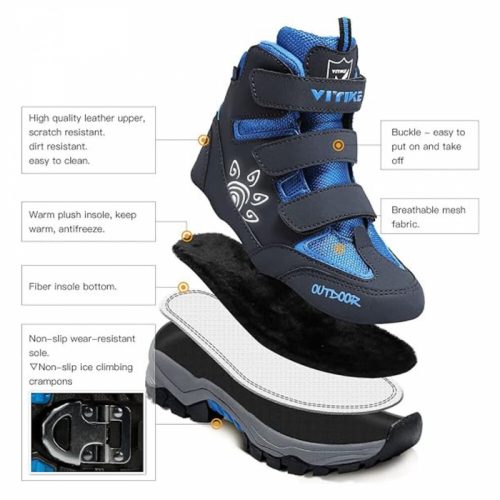 ASHION Winterschuhe Größe 32 (Dunkelblau-Schwarz)