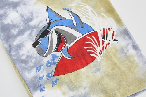 LOLPIP Jungen-Langarm-Pyjama-Set aus Baumwolle für 7-Jährige, 2-teilig (Haifisch und Dinosaurier)