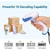 Tera 3106 Laser 1D USB Kabelgebundener tragbarer Barcode-Scanner – Plug and Play, antibakteriell, Weiß/Blau