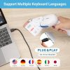 Tera 3106 Laser 1D USB Kabelgebundener tragbarer Barcode-Scanner – Plug and Play, antibakteriell, Weiß/Blau