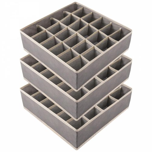 Yorgewd Unterwäsche-Organizer-Box 3 Stück (Grau)