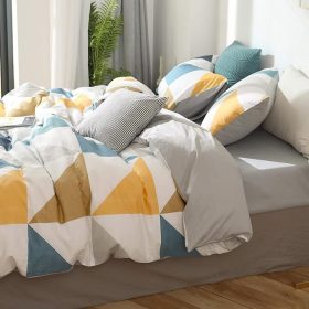 GETIYA Eleganter Bettbezug 200x200cm (Blau-Gelb)