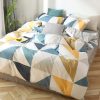 GETIYA Eleganter Bettbezug 200x200cm (Blau-Gelb)