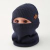 AHAHA Mütze und Schal für Kleinkinder, Größe S (Dunkelblau)