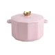Dwax Japanische glasierte Keramik-Ramen-Nudelschüssel mit Deckel, 1000 ml (Rosa)