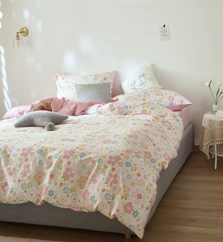GETIYA Baby-Bettwäschebezug mit Blumenmuster, 100 x 135 cm