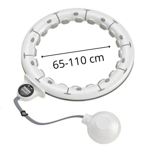 BLux Shaper Fitness Hula Hoop – mit Schwerkraftball (verstellbar 65–110 cm, weiß)