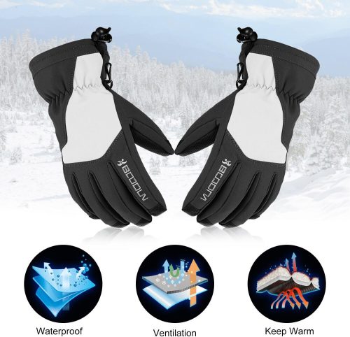 BOODUN Skihandschuhe Größe L (schwarz-weiß)