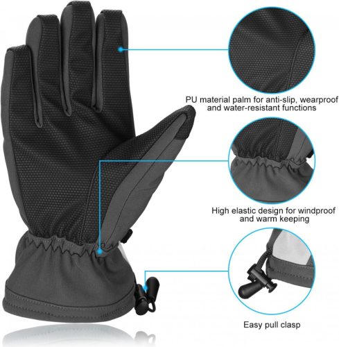 BOODUN Skihandschuhe Größe L (schwarz-weiß)