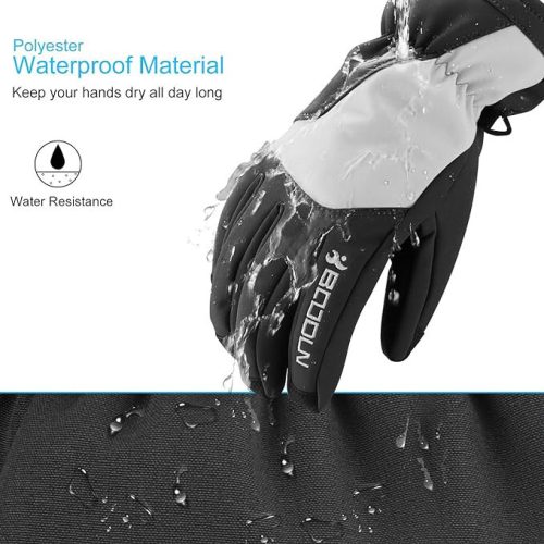 BOODUN Skihandschuhe Größe M (schwarz-weiß)