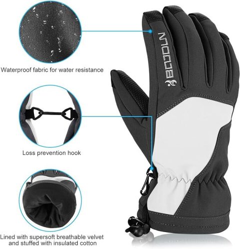 BOODUN Skihandschuhe Größe M (schwarz-weiß)