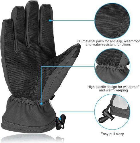 BOODUN Skihandschuhe Größe M (schwarz-weiß)