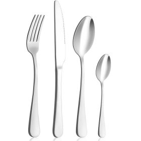   BEWOS Besteckset aus Edelstahl für 2 Personen, 8-teilig (Mattsilber)